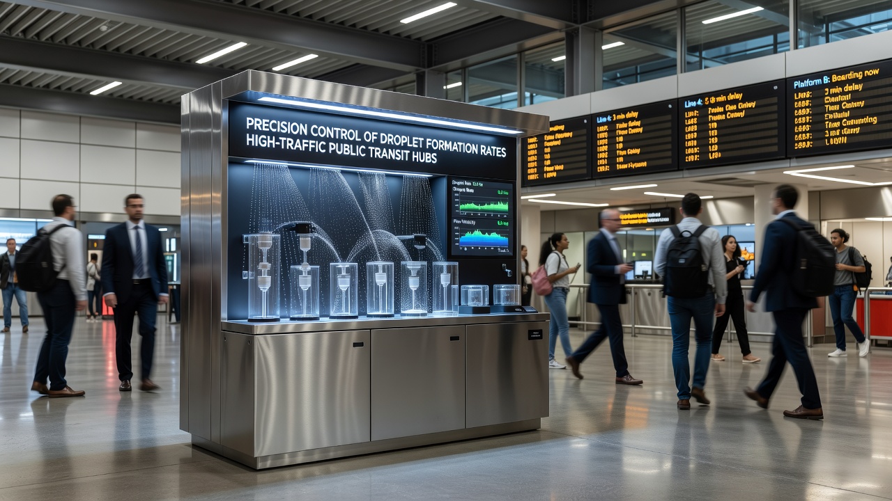 Precision Control of Droplet Formation Rates in High-Traffic Public Transit Hubs