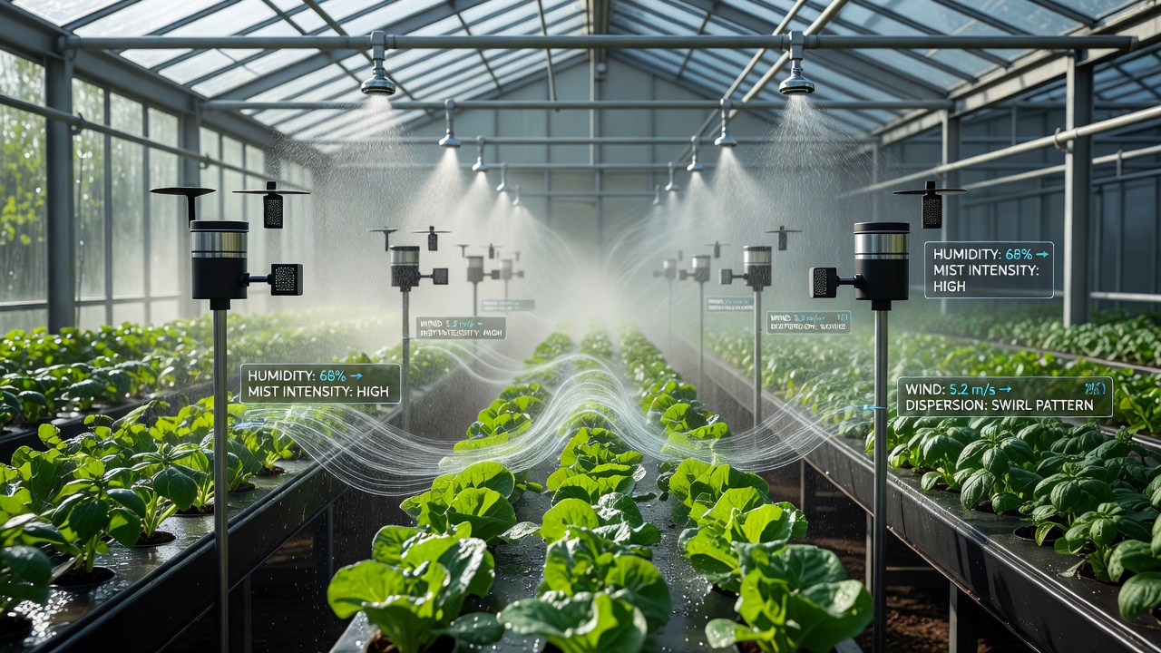 The Influence of Environmental Sensors on Automated Mist Dispersion Patterns in Variable Climate Conditions